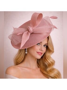 KY Derby Oaks Easter Church Pink Fascinator Bow Hat